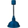 Лампа-мармит подвесная, абажур D318мм синий, шнур регулируемый черный, лампа прозрачная без покрытия