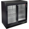 Шкаф холодильный для напитков (минибар), 227л, 2 двери-купе стекло, 2  полки, ножки, +2/+8 С, стат.охл., черный