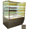 Витрина холодильная напольная, горизонтальная, для самообслуживания, L0.75м, 3 полки, 0/+8С, дин.охл., RAL 7006, фронт открытый, шторка, LED белый
