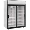 Шкаф холодильный, 1000л, 2 двери-купе стекло, 10 полок, ножки, +1/+10С, дин.охл., белый, рамы дверей чёрные, канапе, LED, R290
