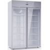 Шкаф холодильный, GN1/1+GN2/4, 1000л, 2 двери стекло, 10 полок, ножки, +1/+10С, дин.охл., белый, фронт серый